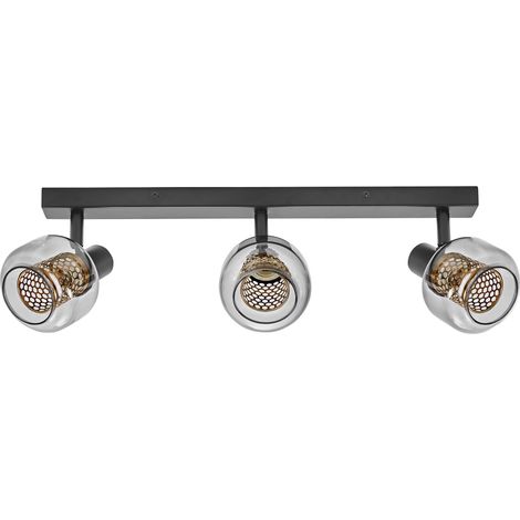 OSRAM DECOR Spot Firefly Applique murale, 3 x 2,8 W, E14, 750 lm, 2700 K, blanc chaud, gradable, IP20, métal/verre, noir, LED incluses et interchangeables (1/5)
