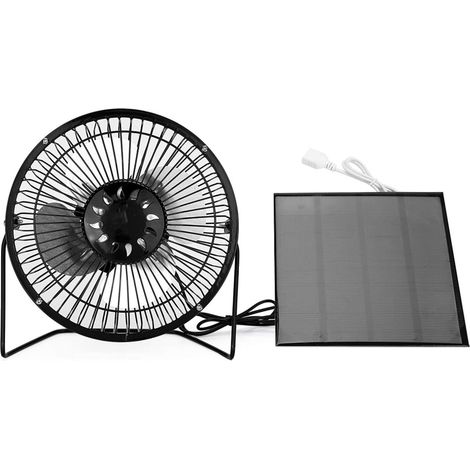 Mini ventilateur de refroidissement, mini ventilateur portable alimenté par panneau solaire USB 4,5 W 6 V, ventilateur de refroidissement de voiture de ventilation pour le bureau à domicile de pêche e (1/5)