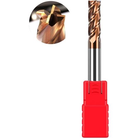 Fraise à queue VHM en métal dur, revêtement AlTiN 55 HRC, 4 coupes, perçage, fraisage, simple, immersion, CNC, carbure de tungstène (5 mm) (1/5)