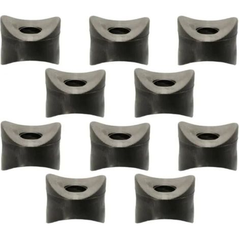 – Lot de 10 entretoises plastiques concaves doubles Ø25mm – Pour tubes 25-32mm – Longueur 5mm – Matériau PEHD noir (1/2)