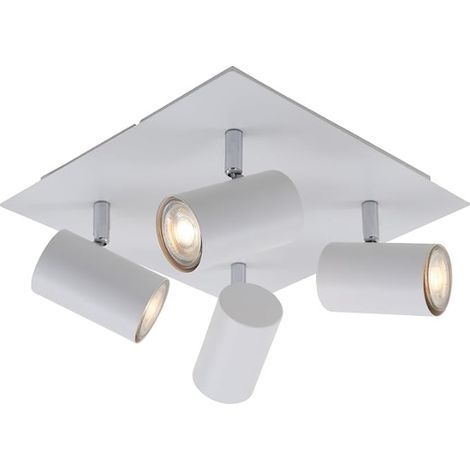 RUN PLAFONIERA ORIENTABILE CON 4xGU10 MAX 40W METALLO BIANCO