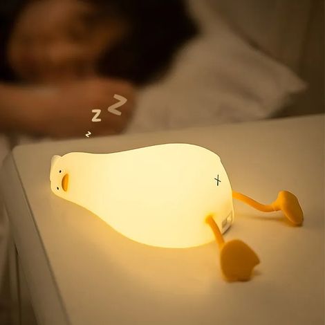 lampe de chevet Lampe LED Rechargeable en Forme de Canard en Silicone pour Enfant, Idéal pour une Chambre à Coucher (1/4)