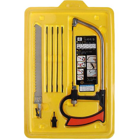 Mini scie à métaux, ensemble de 7 pièces, scie à main polyvalente pour le travail du bois, le plastique, le caoutchouc et le bambou