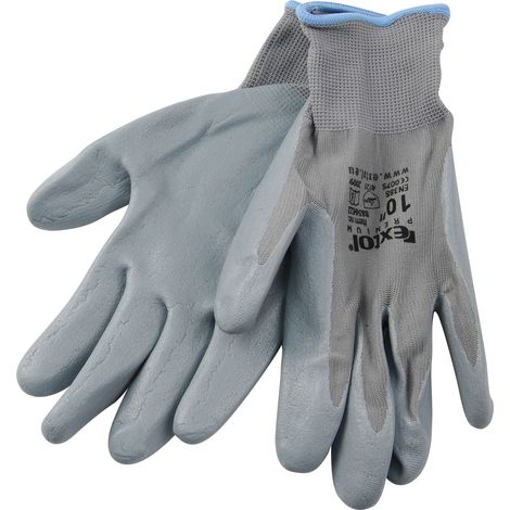 EXTOL PREMIUM Nylonhandschuhe, halb in Nitril getaucht, Größe L/10"