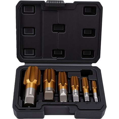 Jeu de robinets de plomberie à filetage manuel, 6 pièces, 1 po, 3/4 po, 1/2 po, 3/8 po, 1/4 po, 1/8 po, pour la Construction automobile (1/5)