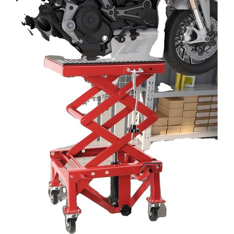 Plateforme de levage de moto, haute capacité de charge, hauteur réglable, levage hydraulique (1/5)