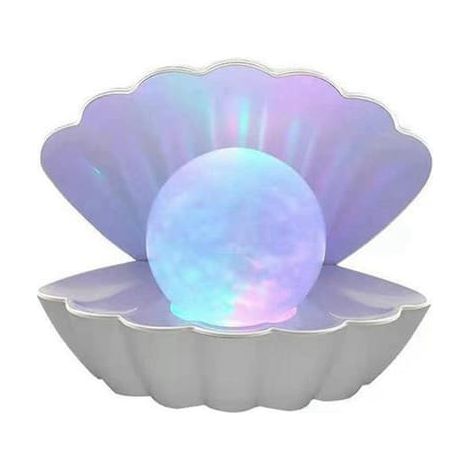 Ecleanfy - Veilleuse en nacre, lampe de chevet décorative en forme de coquillage, LED à couleurs changeantes, cadeau coquillage (1/5)