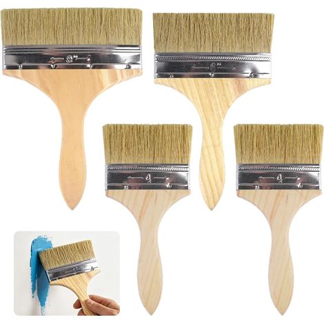 Set of 4 Flat Paintbrushes, 200mm/150mm/100mm (1/5)