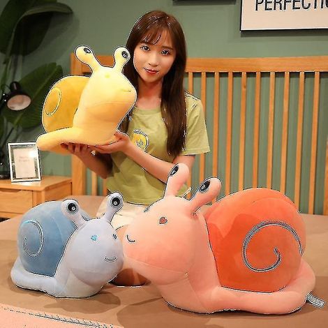 Plüschschnecke im Cartoon-Stil, 20–60 cm, niedliches Tierkissen, weich und kawaii, süßes Geburtstagsgeschenk für Mädchen – 45 cm – Rosa (1/4)