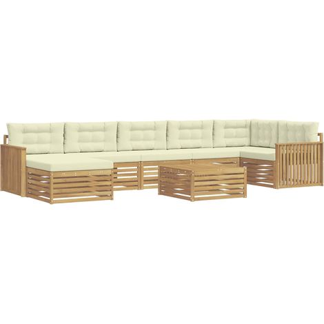 Outdoor Sofa Set with Cushion 8 pcs White and Cream vidaXL (1/5)