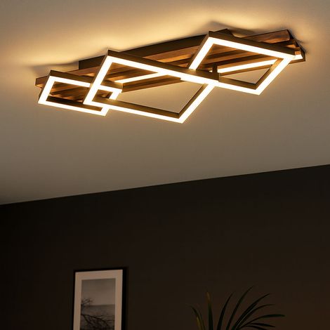 Deckenleuchte Deckenlampe Holzlampe LED Schlafzimmerlampe 3 Stufen L 61 cm