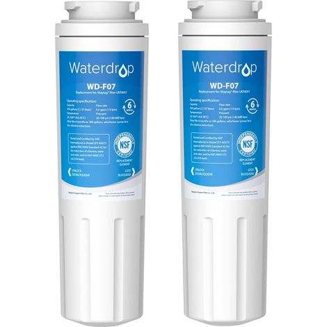 Waterdrop UKF8001 Filtre à Eau pour Réfrigérateur, Remplacement pour UKF8001, Amana, Jenn-Air PUR Puriclean II, UKF8001AXX, UKF9001, Whirlpool 4396395, EDR4RXD1, Viking RWFFR (2) (1/5)