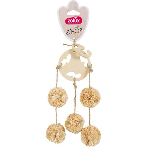 Jouet guirlande 5 pompons Ehop pour petits mammifères - zolux (1/2)