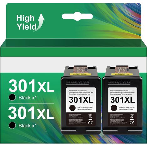 301XL 301 XL Lot de Cartouches d'encre Multipack compatibles avec Les Cartouches d'imprimante HP 301 Noir pour HP Envy 4500 5530 Deskjet 3050 2540 2050 Officejet 2620 4630 (1/5)