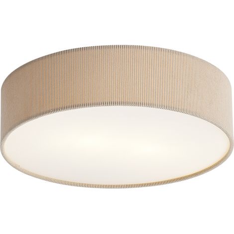QAZQA Moderne Deckenleuchte Taupe mit Samtschirm 38cm 2-flammig - (1/5)