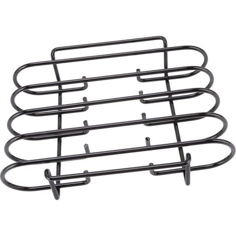 Rippenständer, 4 Reihen Kapazität, kompakt, tragbar, Eisen, schwarz, wiederverwendbar, stehender Grill-Rippenständer, für Camping