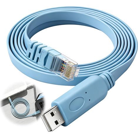 Câble Console Commutateur 1.8M USB vers RJ45 Câble RS232 8P8C Câble USB Vers Console pour Routeurs Cisco AP Routeur Commutateur Switches Support Windows MAC OS Linux (1/5)