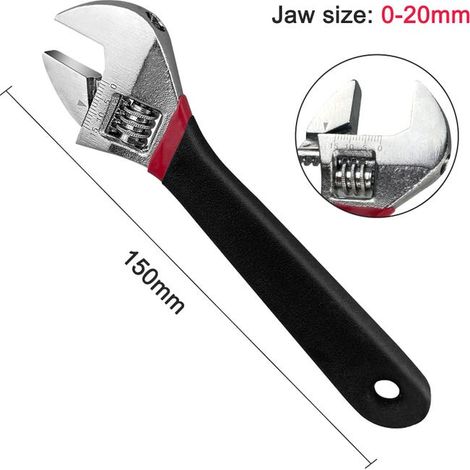 6"/150mm Clé à Molette et Pince Multiprise 2 en 1, Avec Manche Confortable Antidérapant, Ouverture 20 mm, corps en acier au carbone (1/5)