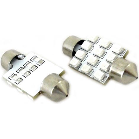Lampada Led Siluro T11 C5W 37mm 12 Smd Colore Blue 12V Luci Targa e Lettura (1/3)