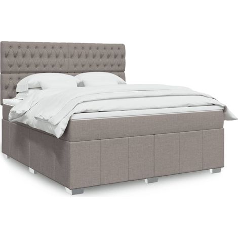 Boxspringbett mit Matratze Taupe 180x200 cm Stoff (1/5)