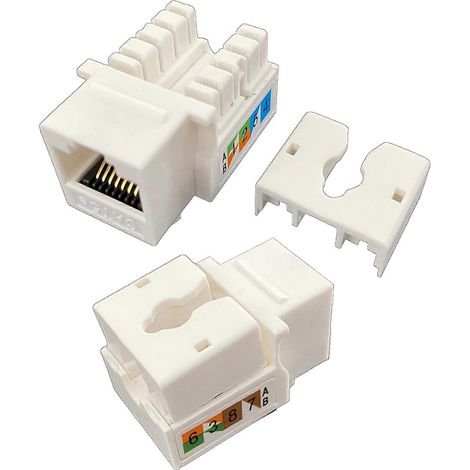 Lot de 2 modules réseau CAT5E avec connecteur RJ45, prise d'information Cat5e Keystone, multicolore (1/4)