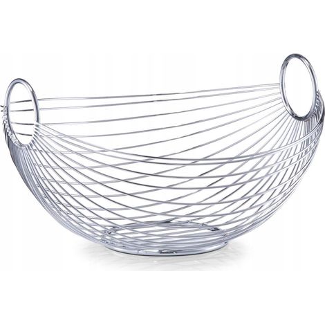 Cestino per frutta zeller 24895 cromato con manici 28x25.5x16 cm (1/3)