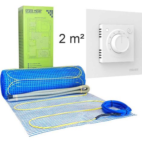 Kit de calefacción por suelo radiante 2 m², 170 W/m² + MST-9 termostato