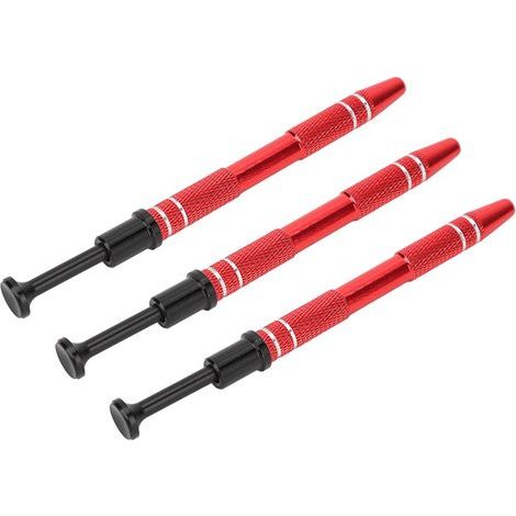 Pince à perles 3 pièces portable avec 4 griffes pour la création de bijoux rouge