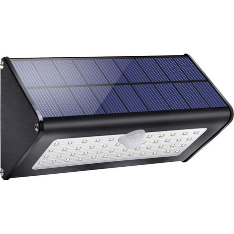 Lampe solaire de jardin 1100 lm 4500 mAh pour une utilisation extérieure avec détecteur de mouvement infrarouge, étanche IP65, 4 modes intelligents pour jardin, portail, mur, lumière blanche (1/5)