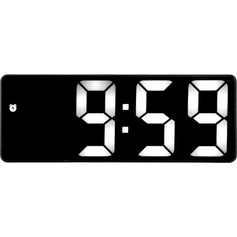 Réveil Miroir LED, Horloge de Table Numérique électronique USB avec Affichage Miroir Rechargeable et Mode D'économie D'énergie pour Chambre à Lampe Blanche rectangulaire à Surface Noire (1/5)