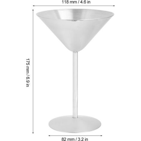Verre à cocktail - - Acier inoxydable - Argent - 1 pièce - 175 mm de hauteur (1/4)