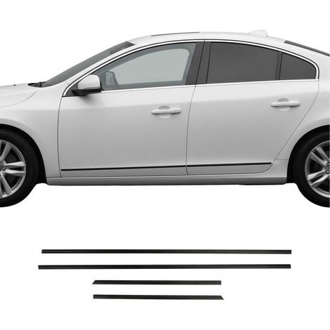OMAC Garniture Baguette de Porte latérale Compatible avec Volvo S60 S80 S90 Aluminium Noir 4Pcs (1/5)