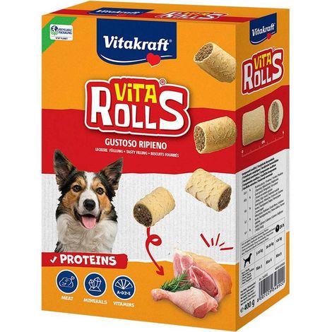 BISCOTTI PER CANE 'vita rolls' alla carne - cf. 400 gr.