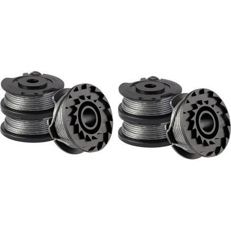Paquete de 6 bobinas de hilo para recortadora Bosch ART 23 SL/ART 26 SL, bobina de repuesto de nailon (F016800569+F016800385), diámetro: 1,65 mm, 4,9 m (1/4)