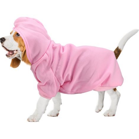 Sweat à capuche chaud d'hiver en polyester pour animaux de compagnie (rose, taille M) (1/5)