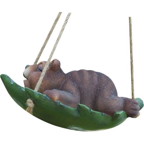 1 Pc Ornement De Jardin D'oiseau Figurine Chien Suspendu Sculptures d'ours De Jardin Ornements d'arbre De Mini Figurines d'animaux Statues De Pelouse Décor Extérieur Brown (1/5)