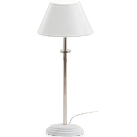 Lampe de Table 15x11x45 Métal Blanc/Nickel