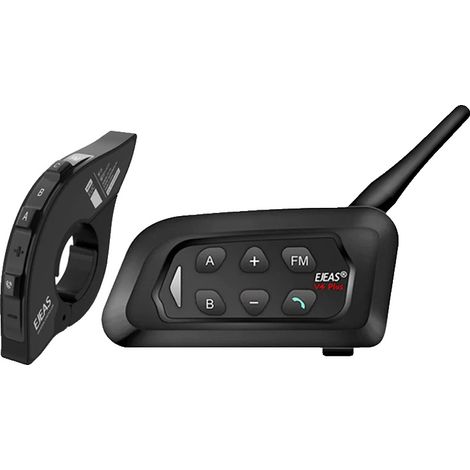 Interfono Bluetooth per casco da moto, supporta 4 persone, design impermeabile, 1 pezzo, telecomando incluso (1/2)