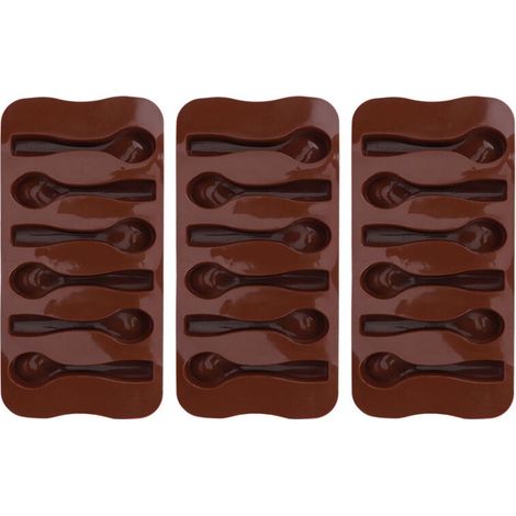 3 Pièces Bricolage Antiadhésif Silicone en Forme de Cuillère Gâteau Chocolat Moule de Cuisson Ustensiles de Cuisine pour Fournitures de Cuisson (1/5)