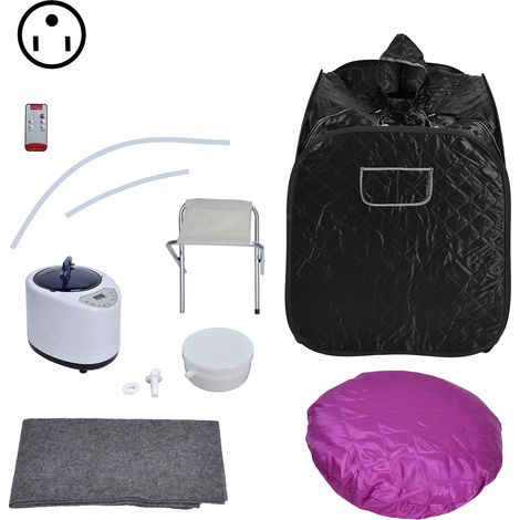 Tente Sauna Portable 1000W Générateur de Vapeur Réglable avec Machine à Sudation pour Usage Domestique 110V US (1/5)