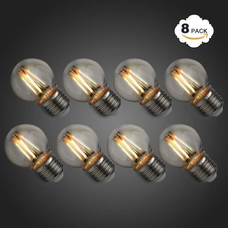 Ampoule LED G45 E27 4W 400Lm Transparent Vintage Blanc Chaud 2700K - Lot de 8-Ywey (1/4)