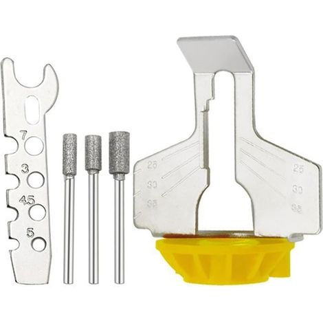 Kit d'affûtage de tronçonneuse électrique pour meuleuse électrique, kit d'accessoires polissage chaînes scie, outils perceuse, accessoires rotatifs - Jaune (1/5)