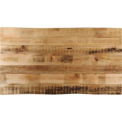 Tischplatte mit Baumkante 110x60x2,5 cm Raues Mango Massivholz