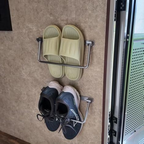 Safoner Lot de 2 étagères à Chaussures Pliables en Aluminium pour Camping-Car, étagère Murale, Support Efficace et Support de Rangement pour diverses Chaussures, Accessoires Essentiels pour (1/5)
