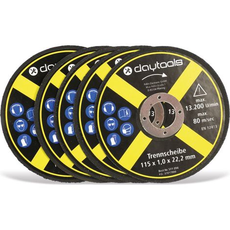 DAYTOOLS Disque de tronçonnage métal, 115x1,0x22,2 mm, 5 pièces (1/2)