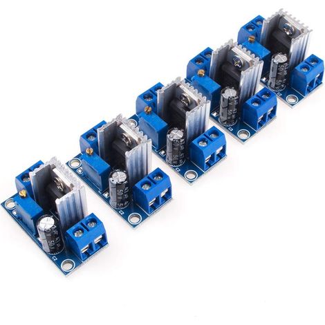 5 Modules Régulateur Tension LM317, Sortie 1,5A, Plage 1,2-37V, Pour Alimentation Électronique (1/5)