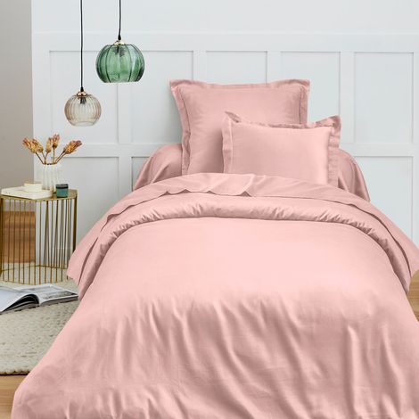 Housse de couette 140 x 200 cm "Prémium" pour lit 1 place - Prémium Rose Dragée - Prémium Rose Dragée - (1/4)