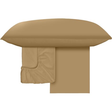 Parure de Lit avec 1 Drap Housse 90x200 Coton 100% Bio Certifié OekoTex Antiacarien Hypoallergénique Respirant Surmatelas Haut 30 cm, 1 Taie Oreiller 50x80 et 1 Drap Plat 150x280 (1/5)