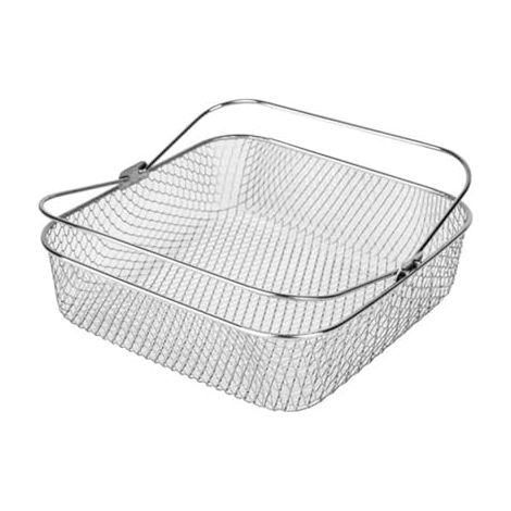 Frituurmand van roestvrij staal- frituurpan- olieschep- frituurmand met handvat- stoommand- accessoires voor airfryer- kookgerei (1/5)
