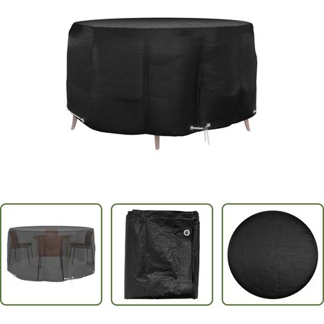 Rattanmöbel Schutz - Gartenmöbel-Abdeckung 10 Ösen Ø230x90 cm Rund (1/5)